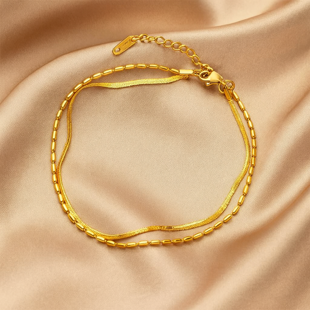 Golden Waves Anklet
