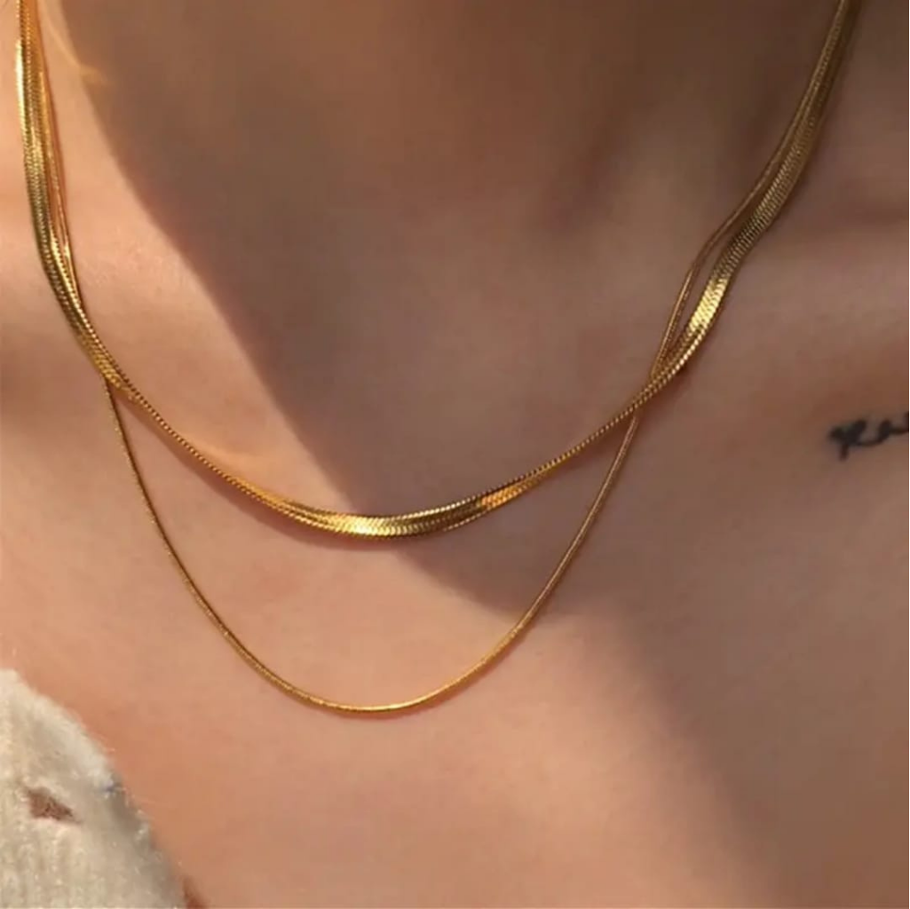 Golden Drape Layered Necklace