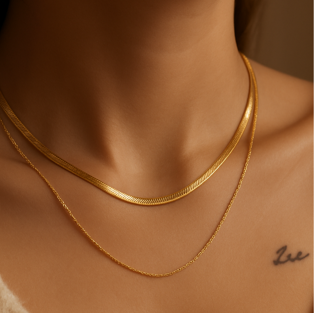 Golden Drape Layered Necklace
